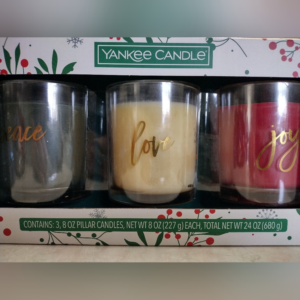 Yankee Candle Festive Trio Set - Peace, Live, Joy